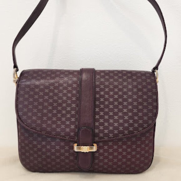 Celine Macadam shoulder bag Plum color.